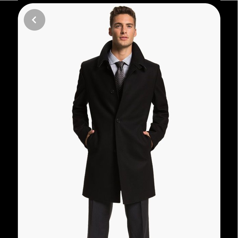Hugo Boss Cashmere Wool Black 3/4 Length Coat